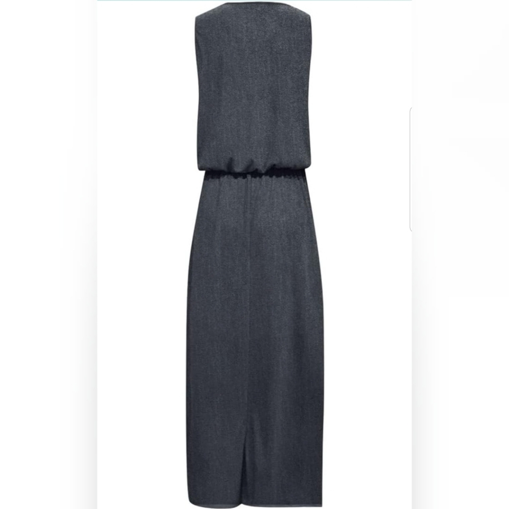 💚Summer Beach Dresses Casual Maxi Dresses Sleeveless Tank Sun Dress with Pocket - Picture 5 of 5